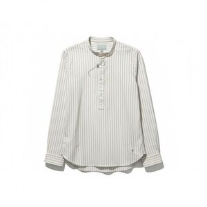 Coconut Boys Dress Shirt Mandarin Collar Size 9-10 Long Sleeves Stripes Holiday